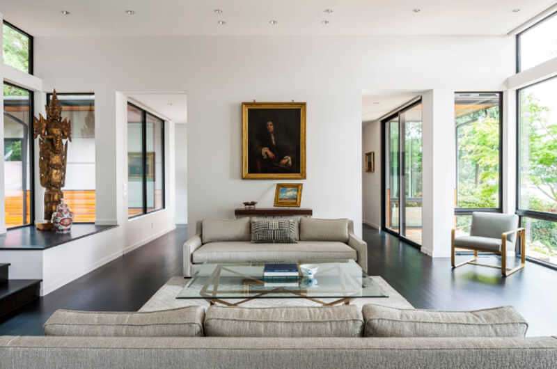 20 Muhteşem Gri ve Beyaz Çağdaş Oturma Odası Tasarımları