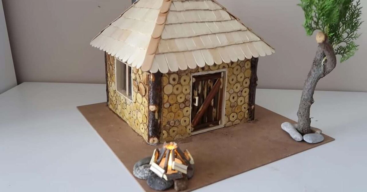 Kuru Ağaç Dallarından Harika Dağ Evi Yapımı