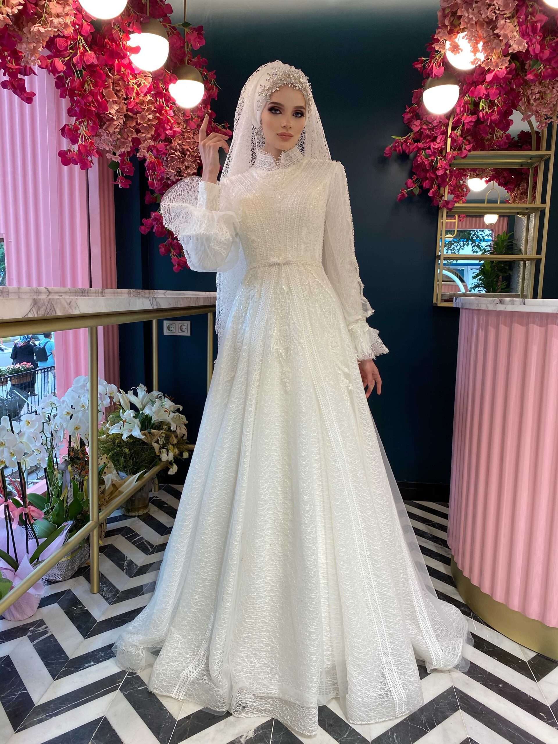 Aysira HELEN Tesettür Gelinlik Model Numarası : 10GLTS003134V01