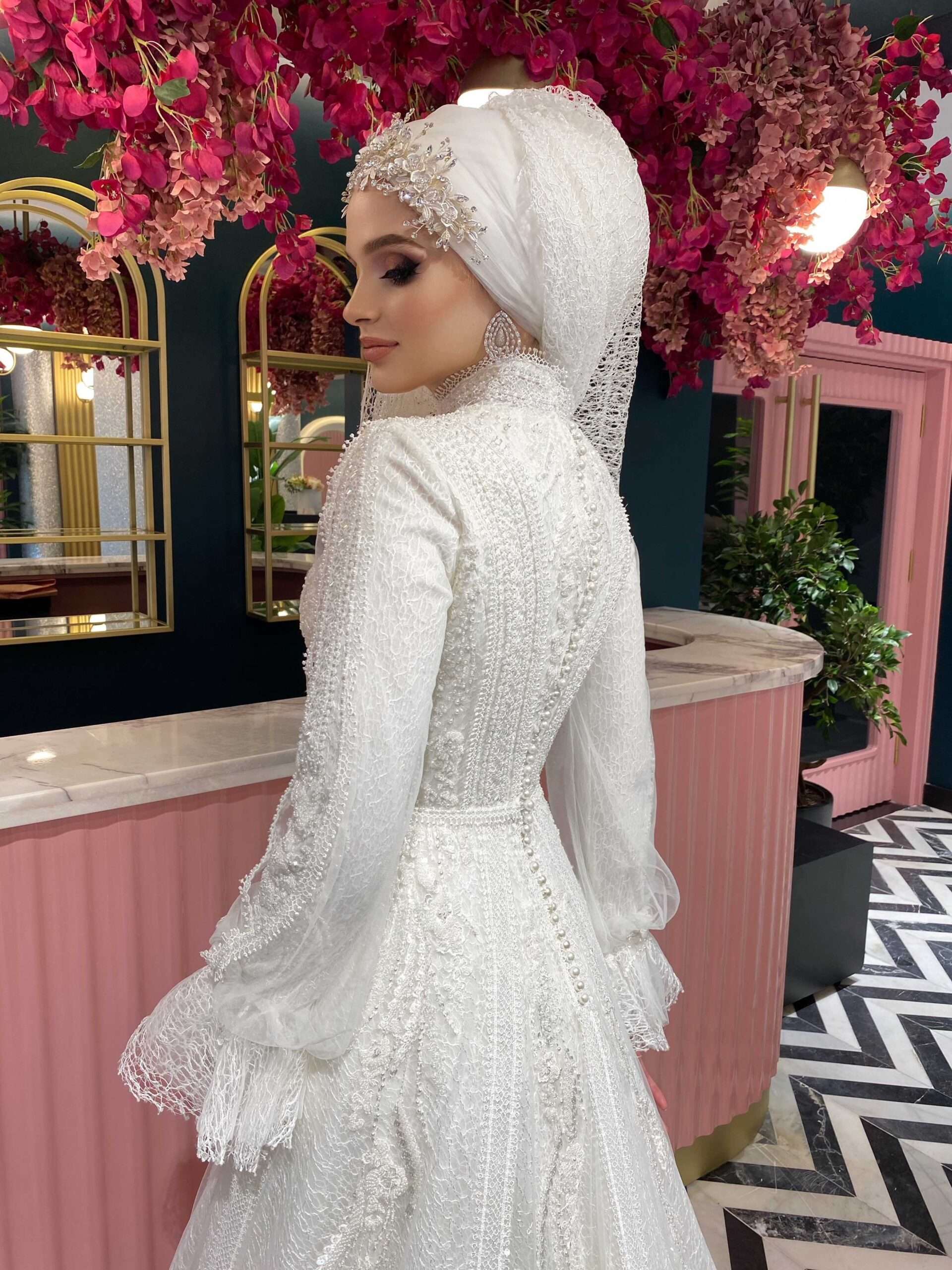 Aysira HELEN Tesettür Gelinlik Model Numarası : 10GLTS003134V01