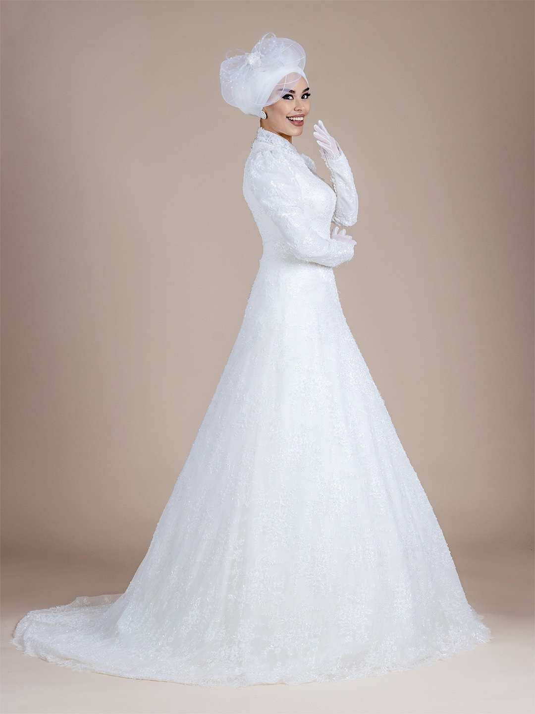 HELEN Tesettür Gelinlik Model Numarası : 10GLTS008139V01