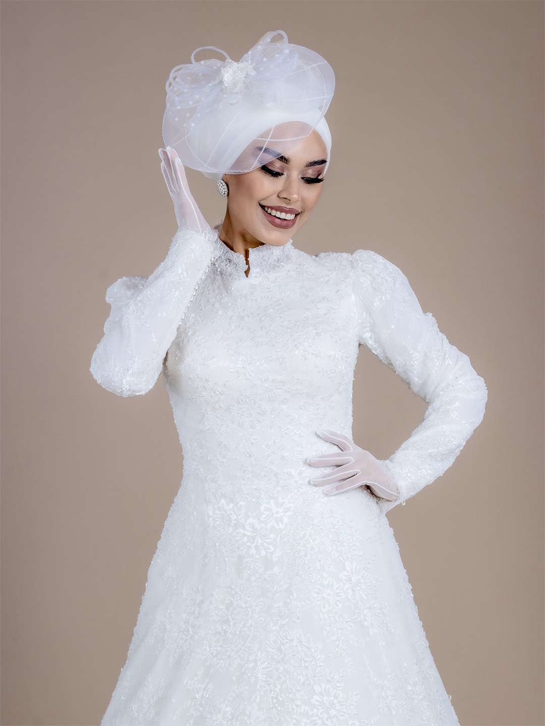 HELEN Tesettür Gelinlik Model Numarası : 10GLTS008139V01