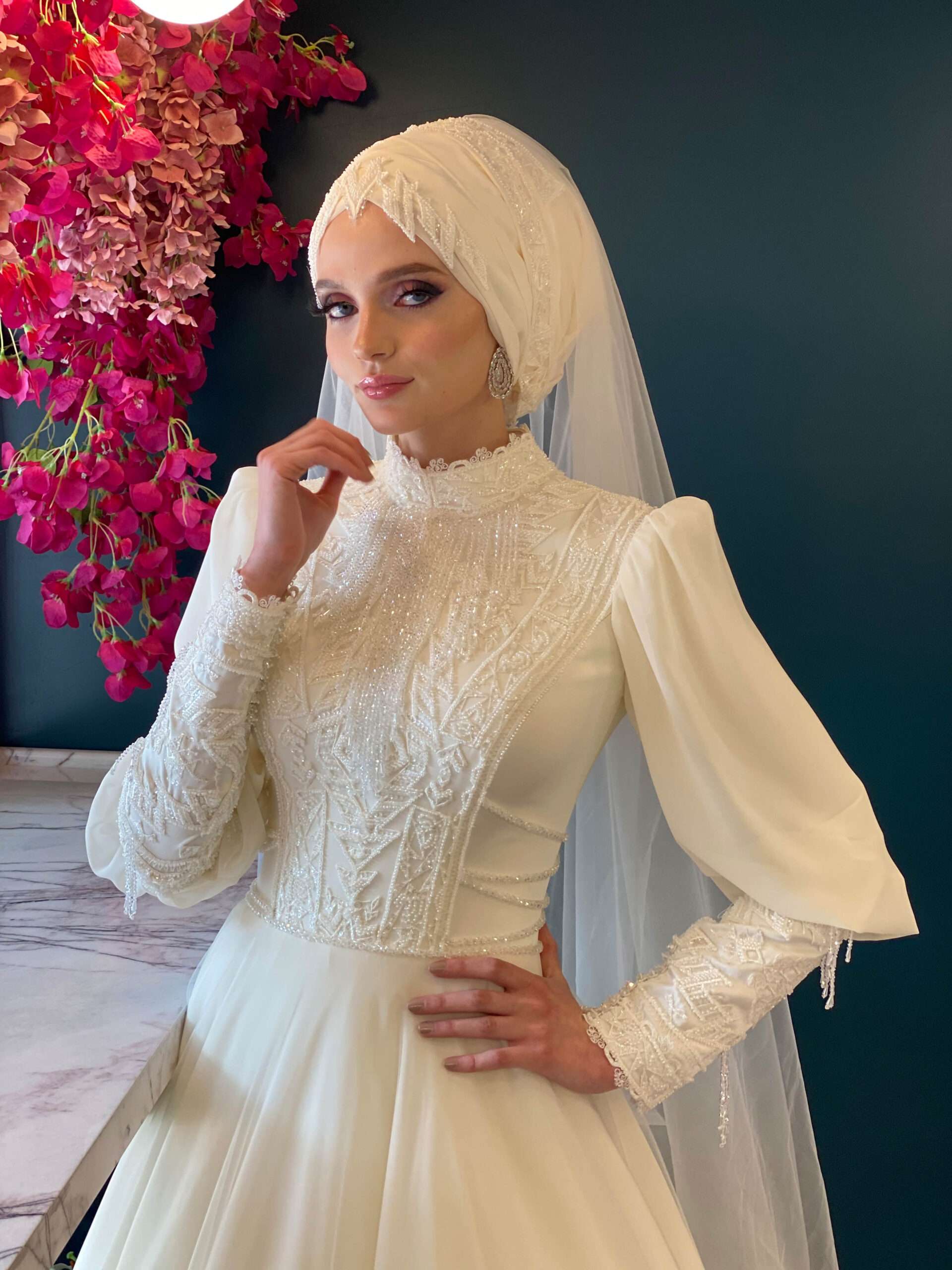 Aysira HELEN Tesettür Gelinlik Model Numarası : 10GLTS006007V01