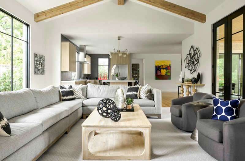 20 Muhteşem Gri ve Beyaz Çağdaş Oturma Odası Tasarımları