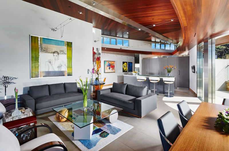 20 Muhteşem Gri ve Beyaz Çağdaş Oturma Odası Tasarımları