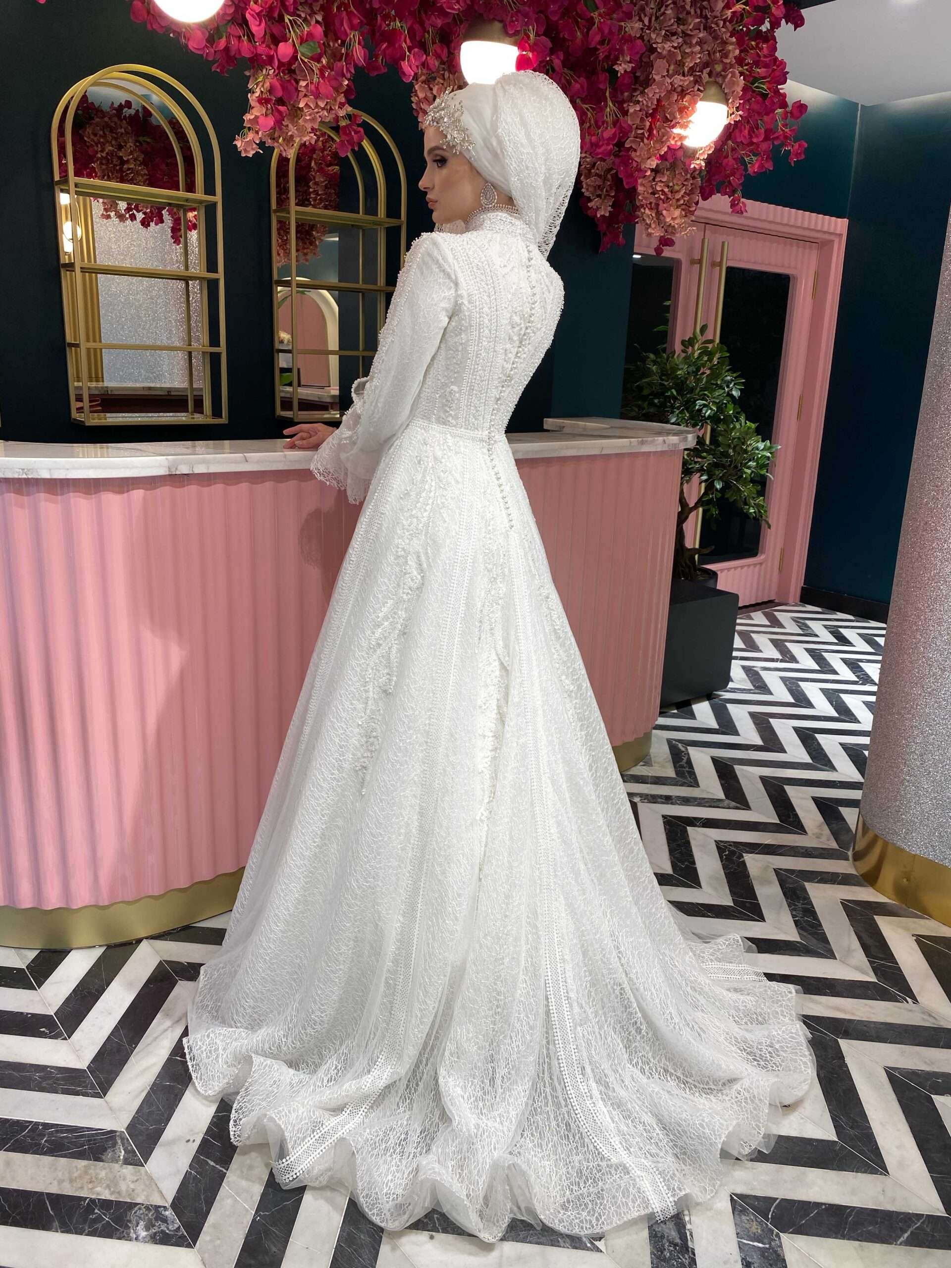 Aysira HELEN Tesettür Gelinlik Model Numarası : 10GLTS003134V01