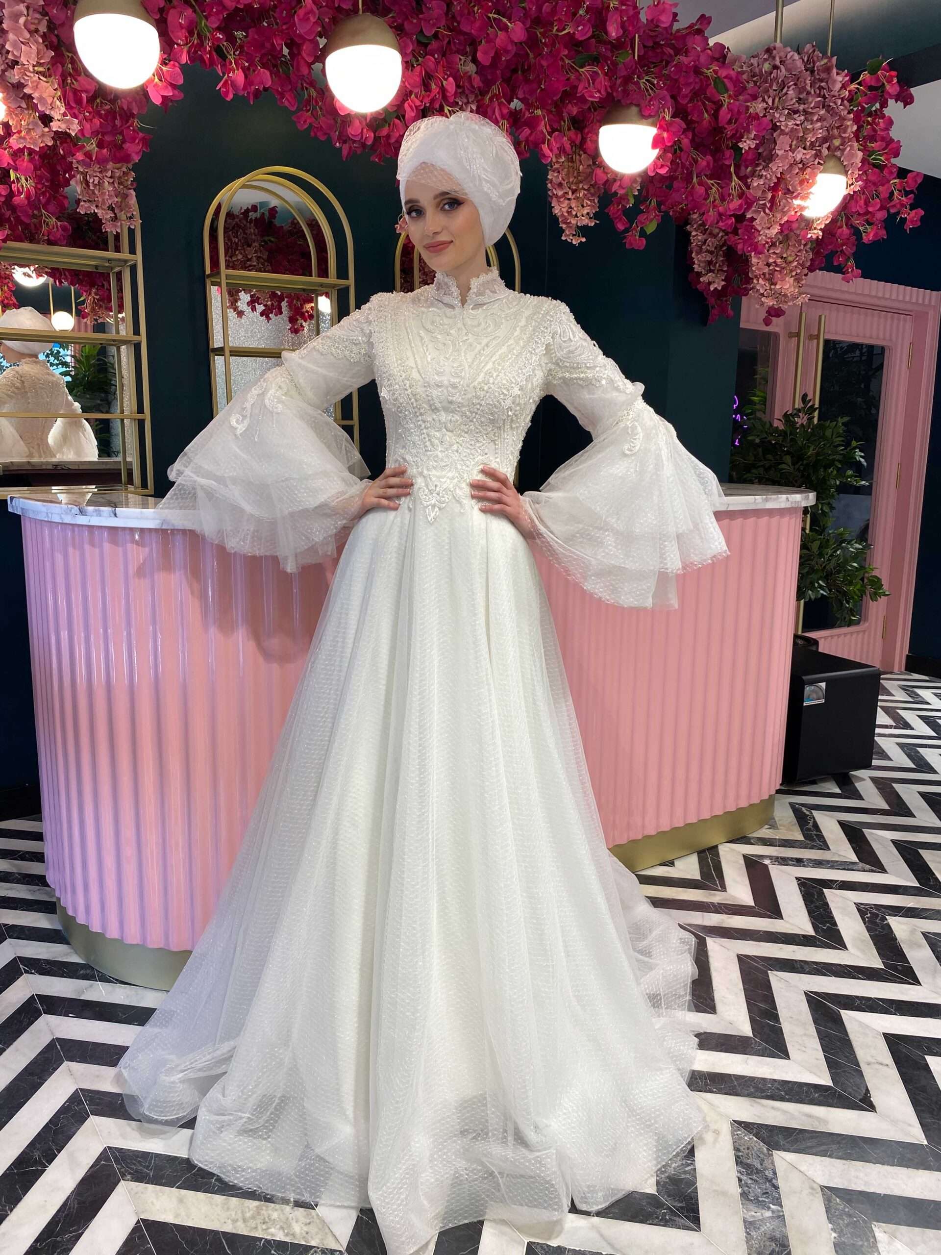 Aysira HELEN Tesettür Gelinlik Model Numarası : 10GLTS003125V01