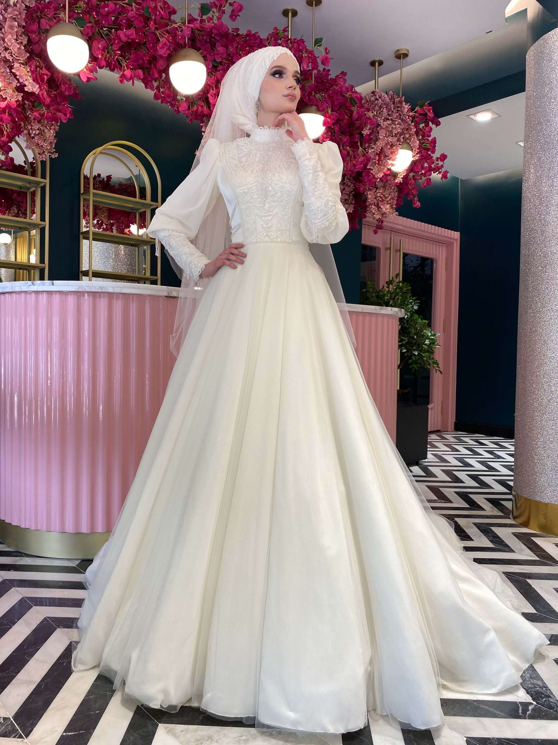 Aysira HELEN Tesettür Gelinlik Model Numarası : 10GLTS006007V01