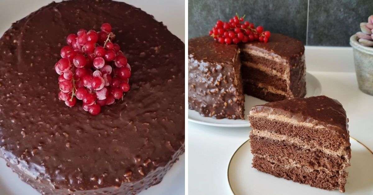 Ganaj Kaplamalı Çikolatalı Yaş Pasta