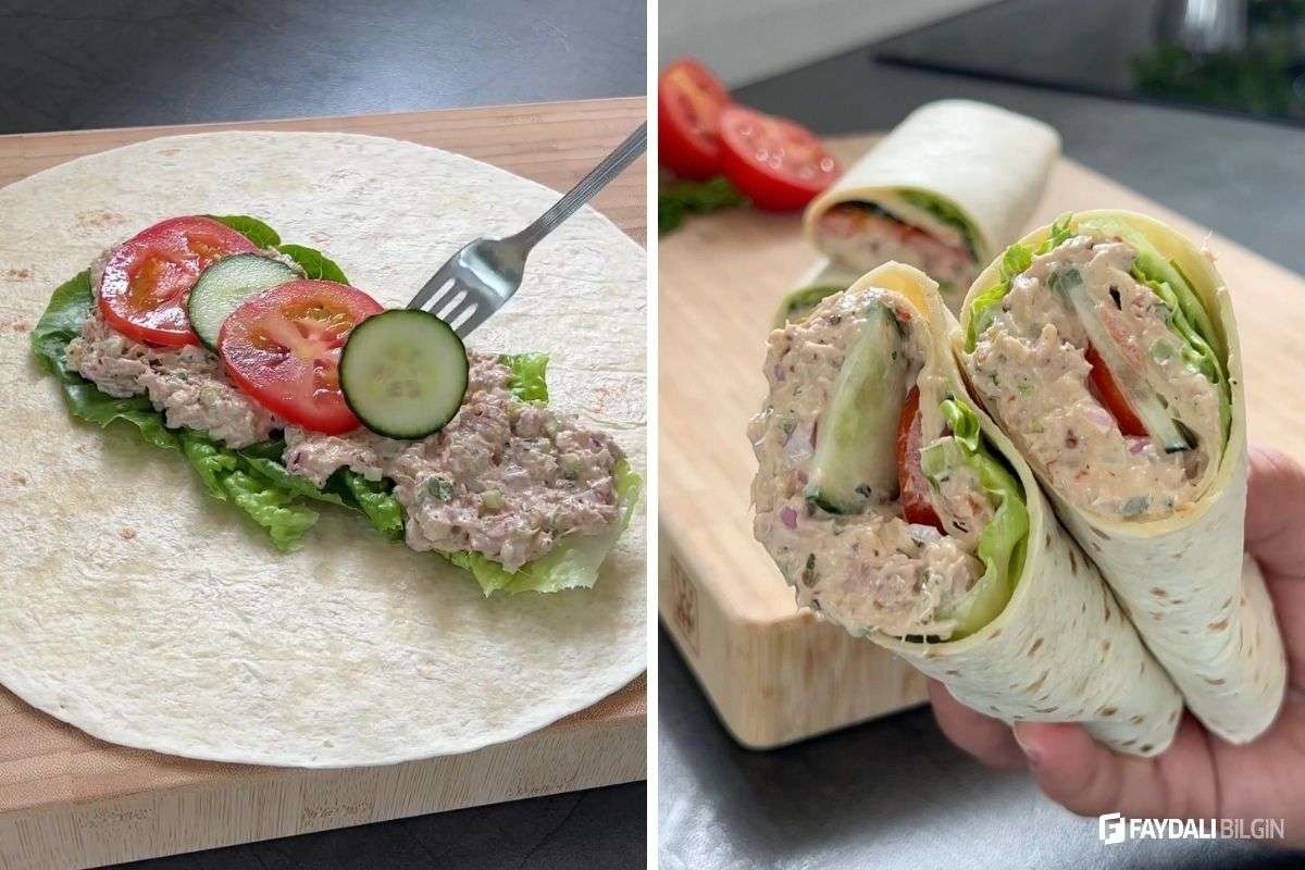 Nefis Bir Atıştırmalık Acılı Ton Balıklı Wrap Tarifi