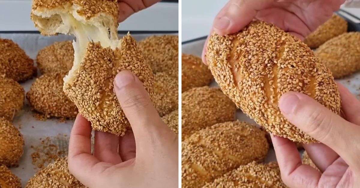 Sokak Simiti Lezzetinde İçi Kaşarlı Simit Poğaça