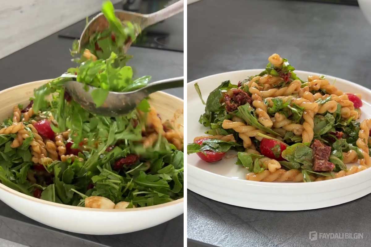 Süper Kolay ve Lezzetli Akdeniz Makarna Salatası