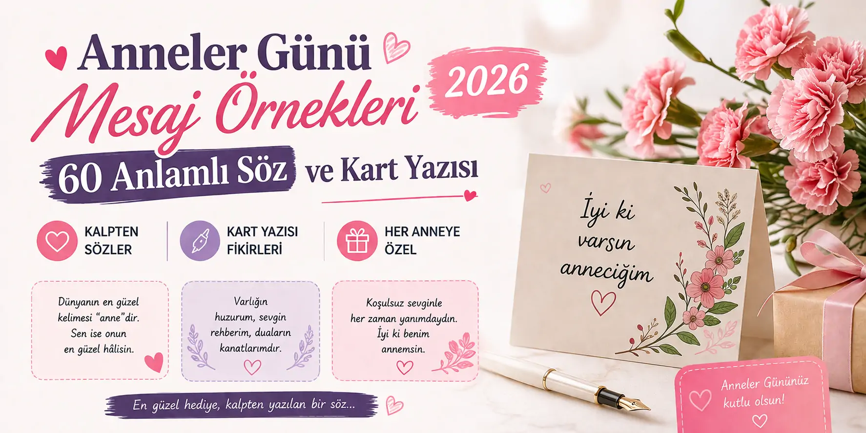 Anneler Günü Mesaj Örnekleri 2026: 60 Anlamlı Söz ve Kart Yazısı