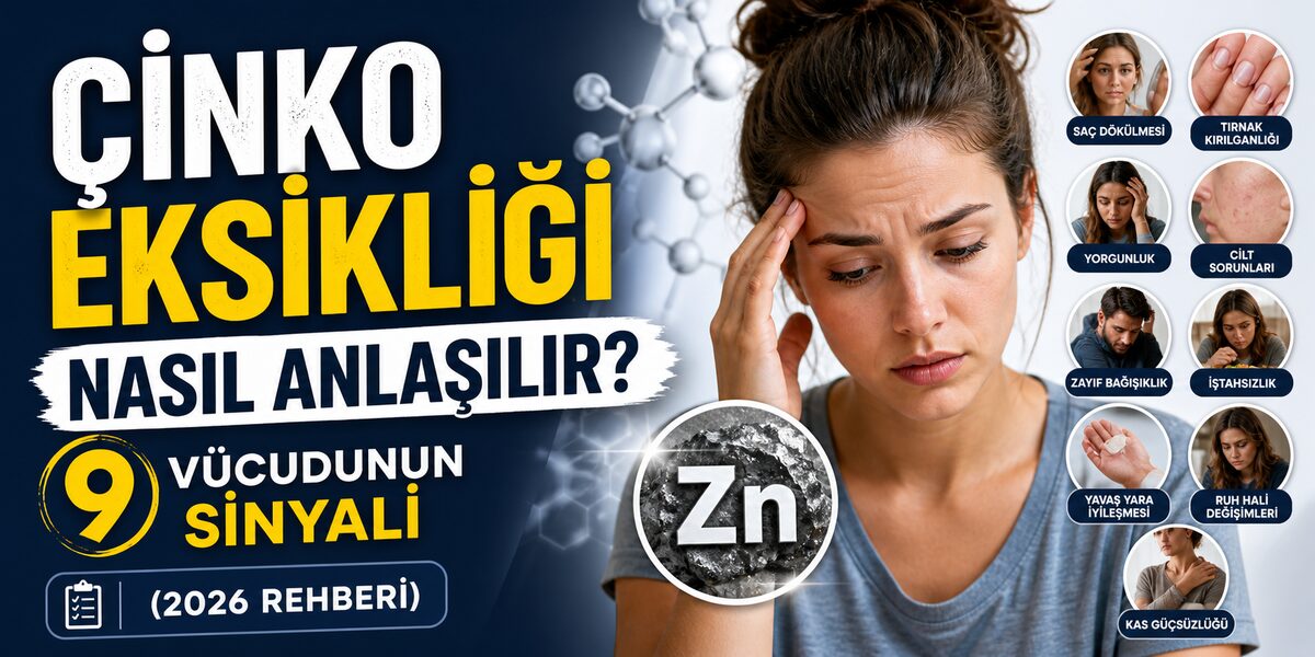 Çinko Eksikliği Nasıl Anlaşılır? Vücudunun 9 Sinyali (2026 Rehberi)