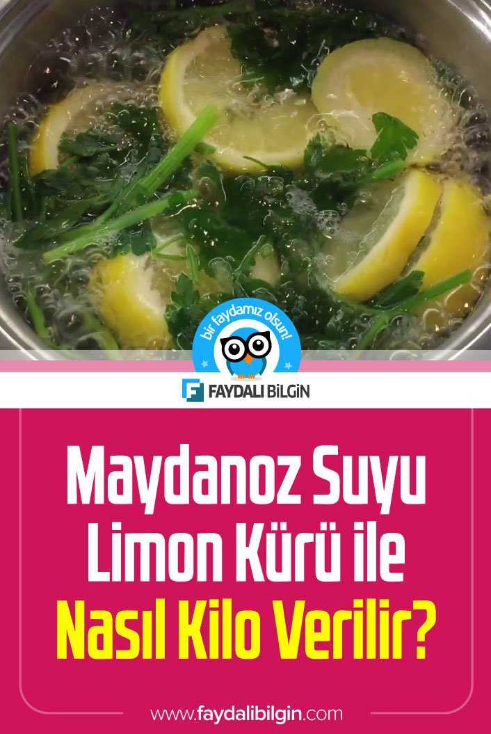 Zayıflama kürleri arasında yer alan maydanoz suyu ve limon kürü sayesinde kilo verdirme ve ödem atıcı özelliği haricinde sivilce sorunlarına karşıda olumlu sonuçlar vermektedir.