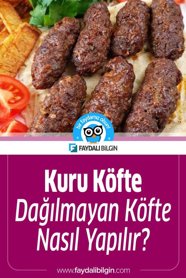 Klasik kuru köfte veya anne köftesi tarifini yeniden paylaşayım. Bazı püf noktalarına dikkat ederseniz dağılmayan bir köfte elde edersiniz.