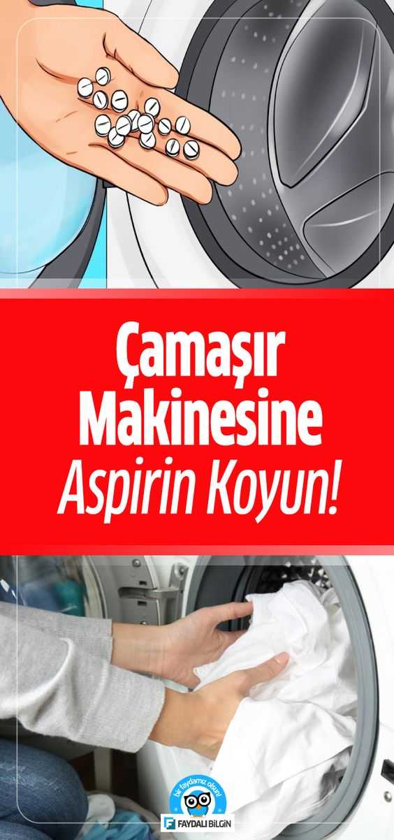 En inatçı lekeleri bile kolayca çıkarmak ve çamaşırlarınızı daha hızlı kurutmak için çamaşır makinesine aspirin koyun ve deneyin. #çamaşır #yıkama #aspirin #beyazlatma #temizlik #çamaşırmakinesi