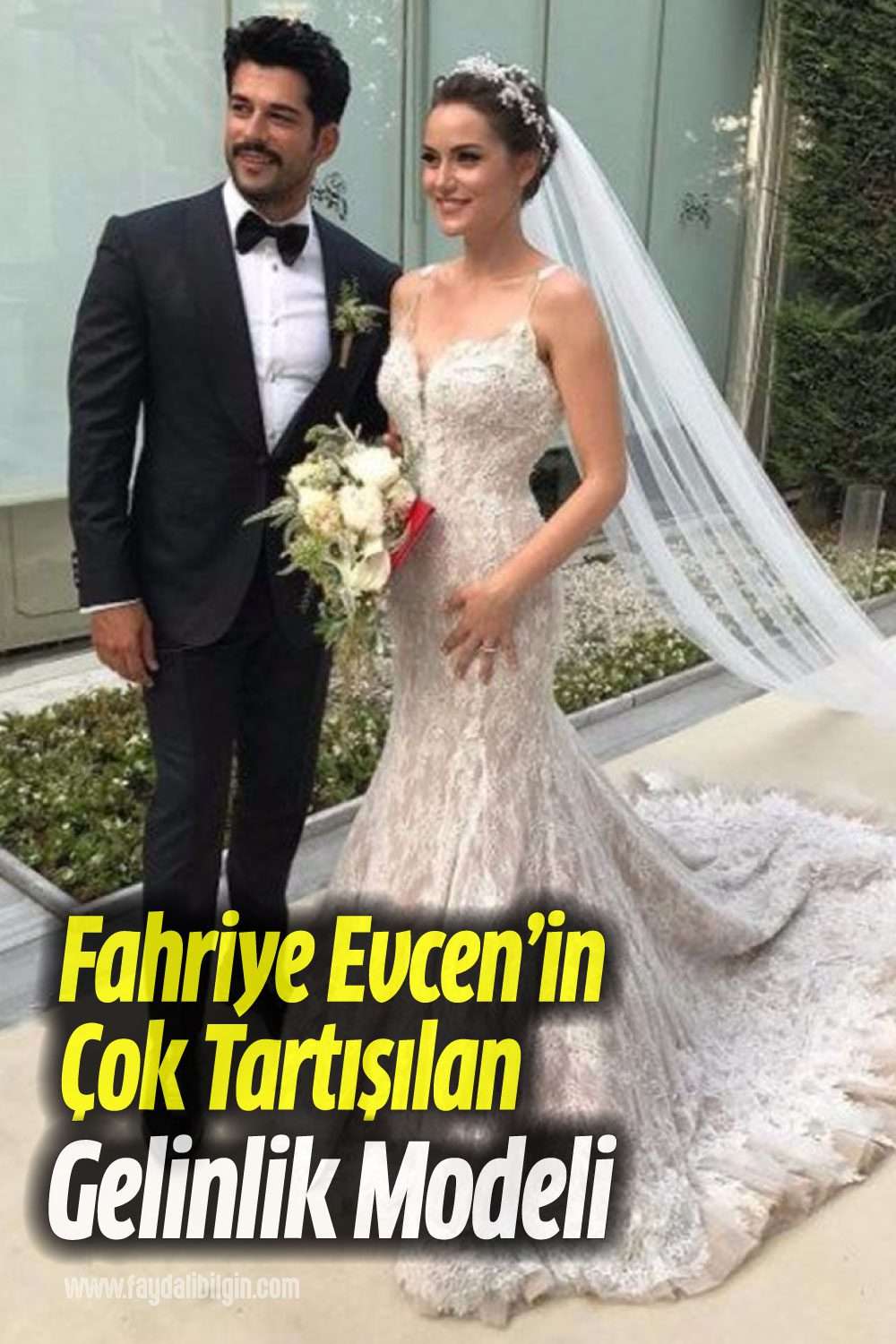 fahriye evcen\'in çok tartışılan gelinlik modeli