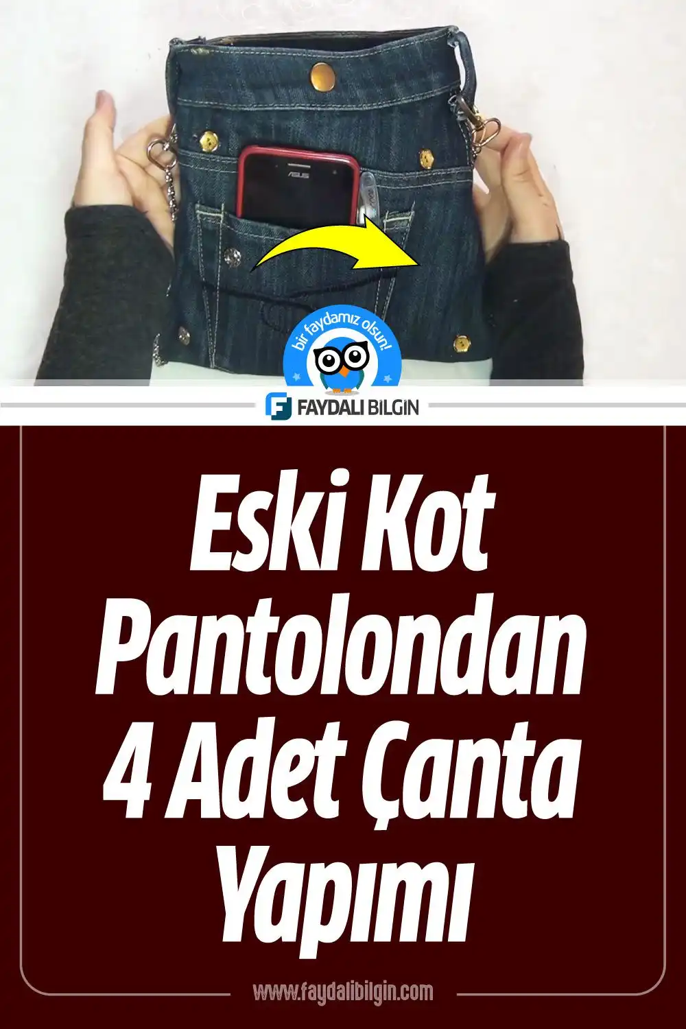 kullanılmayan kot pantolonlardan çanta yapımı